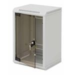 10" rozvaděč jednodílný 9U/260mm celoskleněné dveře