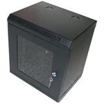 10" rozvaděč nástěnný 12U/280mm skleněné dveře - černý