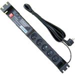 19" napájecí panel ACAR 504WF/5m 5x220VBK