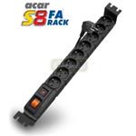 19" napájecí panel ACAR S8/3m 8x220V-3m BK