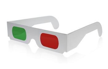 3D brýle - papírové, Red-Green ( červená - zelená )