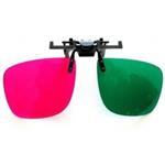 3D plastová skla s plastovým klipem na dioptrické brýle, Green/Magenta