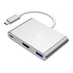 adaptér USB 3.1 Type C -> HDMI+USB 3.0+USB 3.1 Type C, hliníkové šasi
