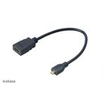 AKASA Kabel  redukce HDMI micro na HDMI female, full HD, 25cm