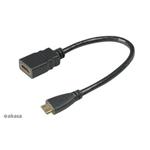 AKASA Kabel  redukce HDMI mini na HDMI female, full HD, 25cm