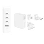 Belkin BOOST CHARGE™ 140w USB GaN 4-ports Wall Charger with UK, EU, US plug tips, White