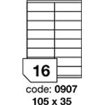 bílé matné inkjet/laser/copy etikety, 105x35mm, 1 list A4 (16 etiket)