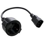 C-TECH Kabel síťový adaptér C14 (M) -> schuko (F), 15 cm