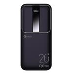 C-TECH Powerbanka 20000mAh, Li-Pol, 22,5W, USB-C/USB-A/micro USB/PD/Quick charge/display