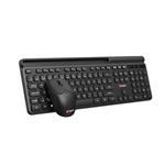 C-TECH WLKMC-05B Quallis, bezdrátový set klávesnice s myší,odkládací prostor,USB, CZ/SK, černá