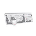 C-TECH WLKMC-05W Quallis, bezdrátový set klávesnice s myší,odkládací prostor,USB, CZ/SK,bílá