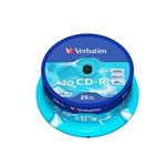 CD-R Verbatim 52x (700MB)-25ks, Spindle, Crystal