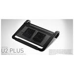 chladicí ALU podstavec Coolermaster NotePal U2 PLUS pro NTB 12-17" black, 2x8cm fan