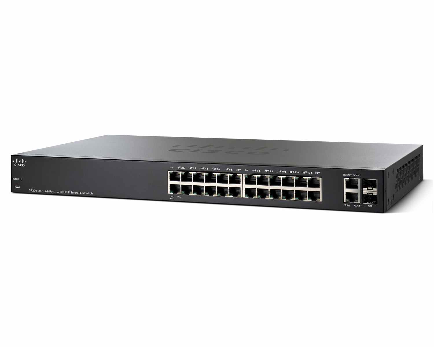 Cisco SF22024P 24Port PoE 10/100 Smart Plus Switch, PoE 180W/24ports