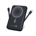 CONNECT IT 10000 mAh bezdrátová Powerbanka 1xUSB-C port/1xUSB-C + 1xLightning kabel ,Qi, VESMÍRNĚ ŠEDÁ