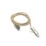 Crono kabel propojovací USB 2.0/ micro USB + Lightning, 1m, zlatý