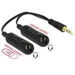 Delock Adapter Cable audio splitter stereo jack male 3.5 mm 3 pin > 2 x stereo jack female 3.5 mm 3 pin + Volume control 19 cm