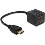 Delock adapter HDMI High Speed with Ethernet 1x male > 2x female