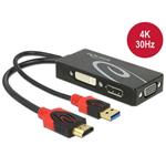 Delock Adapter HDMI male > DVI / VGA / Displayport female 4K black