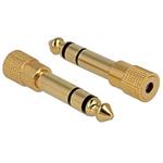 Delock Adapter Stereo jack male 6.35 mm > Stereo jack female 3.5 mm 3 pin metal