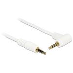 Delock Cable Stereo Jack 3.5 mm 4 pin male > male angled 0.5 m white