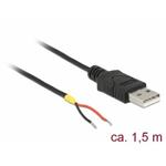 Delock Cable USB 2.0 Type-A male > 2 x open wires power 1.5 m Raspberry Pi