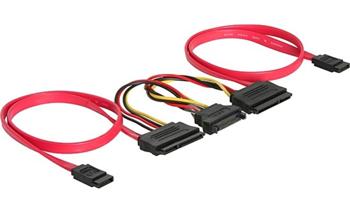 Delock Kabel HDD SATA All-in-One (50 cm) pro 2 HDD, SATA napájení