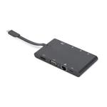 Digirus Univerzální cestovní dokovací stanice, USB 3.1 Type C, 4K, HDMI, VGA, 2x USB-C, 2x USB3.0, RJ45, MicroSD, SD / 