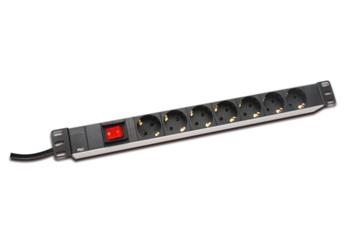 DIGITUS 19" 1U Aluminium PDU 7x CEE 7/4, switch