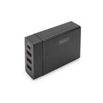 Digitus 4-portová USB nabíječka, 72 W, 1xUSB-C (PD), 5,9,15,20V / 3A, 3x USB-A 5V / 2,4A, černá