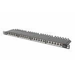 DIGITUS CAT 6a Class EA Patch Panel, shielded 0.5U, 24-port RJ45 incl. dust cover, 8P8C, black RAL9005