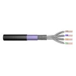 DIGITUS CAT 7 S-FTP PiMF installation cable, raw, AWG 23/1, PE, 1200MHz, Outdoor cable black 1000m drum
