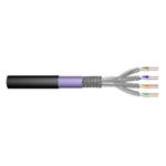 DIGITUS CAT 7 S-FTP PiMF installation cable, raw  length 100 m, drum, AWG 23/1, 1200 MHz, outdoor, PE, simplex, color black