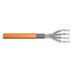 DIGITUS CAT 7 S-FTP PiMF installation cable, raw, S/FTP,AWG 23/1, LSZH Type C, 1200MHz, orange color 500m drum