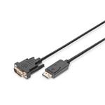 DIGITUS DisplayPort Adapter Cable DP - DVI (24+1) M/M, 3.0m, w/interlock, DP 1.1a compatible, CE