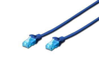 Digitus Ecoline Patch kabel, UTP, CAT 5e, AWG 26/7, modrý 3m, 1ks