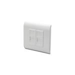 DIGITUS Faceplate for Keystone Jacks, 2x RJ45, dust cover, 80/80 + 2x 22.5mm modular insert