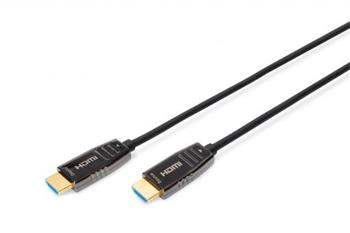 Digitus HDMI 2.1 AOC hybridní optický kabel, Type A M/M, 15m, UHD 8K@60Hz, CE, gold, bl