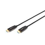 Digitus HDMI AOC hybrid-fiber connection cable, Type A M/M, 15m, UHD 8K@60Hz, CE, gold, bl