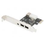 Digitus IEEE 1394a Interface Card, PCIexpress, 3 Port, 1x ext. 1394mini, 2x ext. 1394a Ports