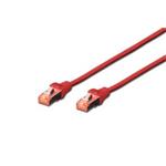 Digitus Patch Cable, S-FTP, CAT 6, AWG 26, 0,5m, Color red, RAL3010