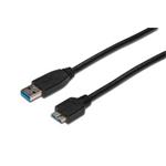 Digitus USB 3.0 kabel, USB A - Micro USB B, M / M, 0,5 m,UL, bl
