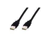 Digitus USB connection cable, USB A - USB A, 1m, CU, AWG28, M/M, UL, black