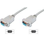 Digitus Zero-Modem connection cable, D-Sub9, 3.00m, CU, AWG28, shielded, F/F, beige
