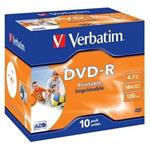 DVD-R médium Verbatim Print, 16x, 4,7GB, Printable, JC, 1ks