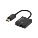 Ednet DisplayPort adapter cable, DP - HDMI type A, M/F, 0.2m, w/interlock, 4K, active converter, UL, CE, bl, gold