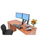 ERGOTRON WorkFit-A, Dual Display, Polished aluminum, nastavitelný stolní držák pro dva monitory , kláv.