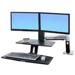 ERGOTRON WorkFit-A with Suspended Keyboard, Dual, 5" and WS, Polished Aluminum,stolní držák 2x mon.,kláv, deska
