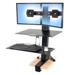 ERGOTRON WorkFit-S, Dual Sit-Stand, nastavitelný stolní držák pro 2 monitory,kláv.+myš.+odkl. plocha