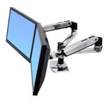 ERGOTRONLX SIDE BY SIDE DUAL ARM, Polished Aluminum, stojan stolní pro 2LCD max 24"